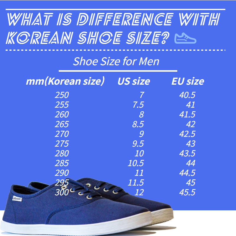 Korean shoe size store to us mens