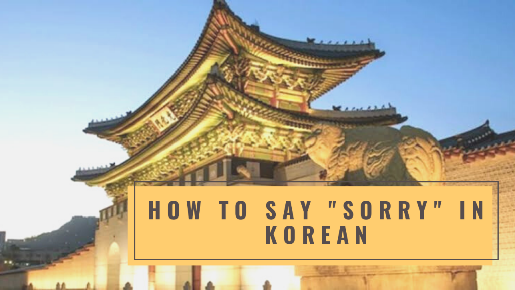 How To Say Sorry In South Korea